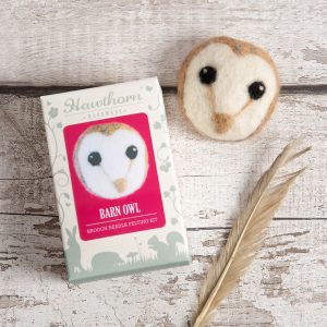 Barn Owl Brooch Needle Felting Kit