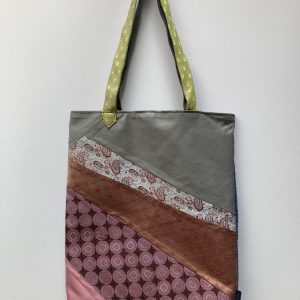 Tie Bag (diagonal pinks & greens)
